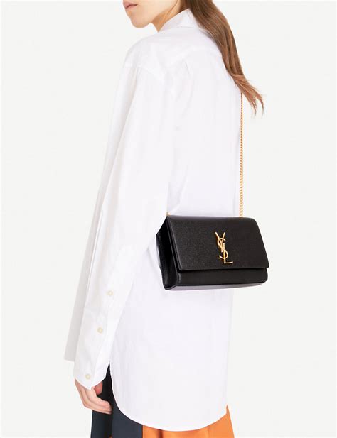 bolso negro pequeño ysl|bolso de piel y lona.